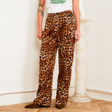 wrangler leopard printed soft velvet pants high waisted cheetah orange yellow brown