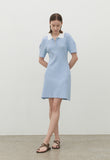 short sleeve jacket shift dress set up lace flower pale blue