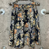 flower flare skirt navy