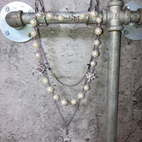 pearl cross 3 necklaces