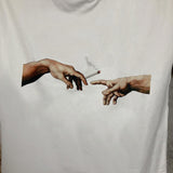 the creation of adam t-shirt Michelangelo cigarette