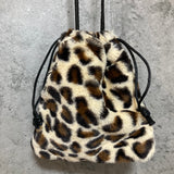 leopard faux fur shoulder bag