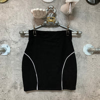 china style slit skirt black