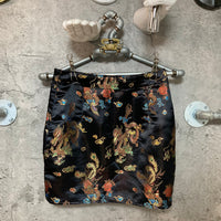 china pattern mini skirt black