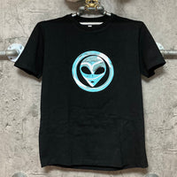 alien printed t-shirt black