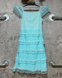 frilled ruffle dress pale blue