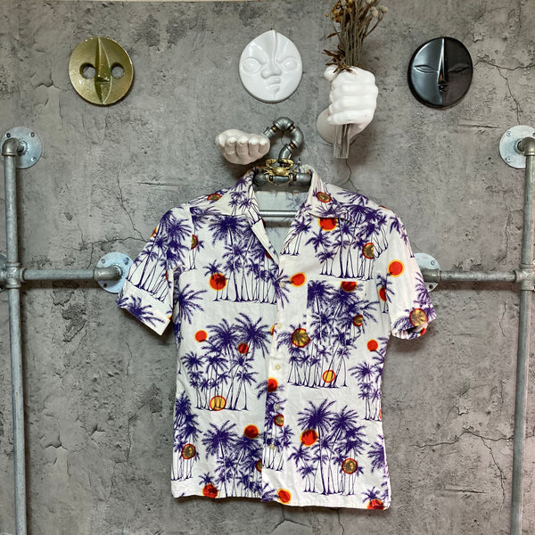 aloha shirt short sleeve purple