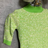 mix color short sleeve knit green