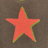 star short sleeves sweater brown green knit tops