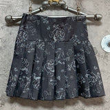 rose navy pleated mini skirt