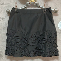 crinkle pleated black skirt