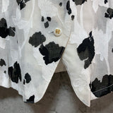 flower pattern x cow printed shirt