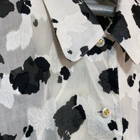 flower pattern x cow printed shirt