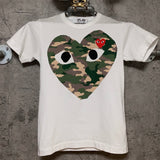 PLAY COMME des GARCONS camouflage heart T shirt