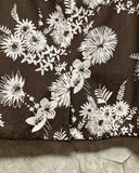 flower two piece set sleeveless skirt brown