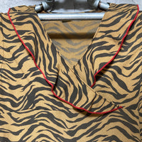 tiger printed sleeveless top brown
