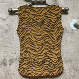 tiger printed sleeveless top brown