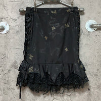 h.naoto blood butterfly lace up skirt