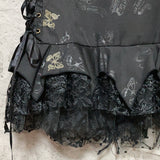 h.naoto blood butterfly lace up skirt
