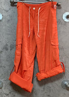 orange camouflage warm up pants