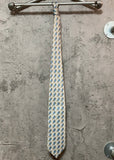 geometric pattern gray blue tie