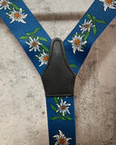 white flower patterned suspender blue