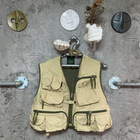fishing / outdoor vest beige green khaki