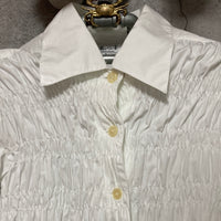 shirring white blouse