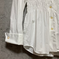 shirring white blouse