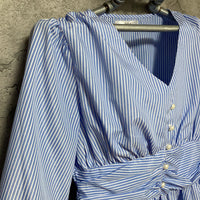 blue stripes blouse