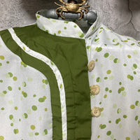 high necked china style tops green