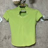 bijou embroidered tops green