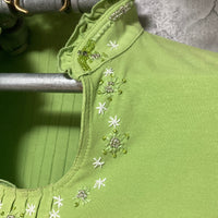 bijou embroidered tops green