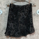 glitter rose asymmetry skirt  black