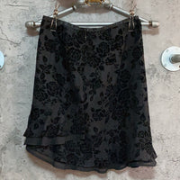 glitter rose asymmetry skirt  black