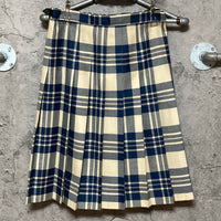 O'NEIL of Dublin plaid kilt fold skirt beige blue