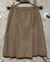 plaid a-line skirt flare brown