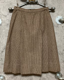 plaid a-line skirt flare brown