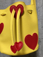 red heart patch shoulder bag yellow