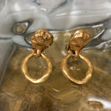 gold 2way door knocker earrings