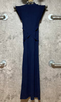 french sleeve rib knit dress navy blue