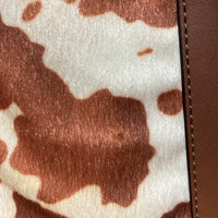 unborn calf like printed handbag wallet brown