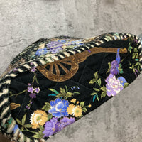 flower handbag black purple