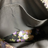 flower handbag black purple