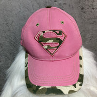 Super girl camouflage patterned cap hat pink