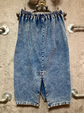 bijou embroidered denim skirt tight blue