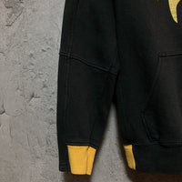 tiger printed sweatshirt hoodie black yellow