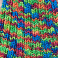 colorful knit beanie watch cap rainbow green orange blue