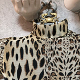 leopard turtleneck see-through top