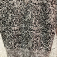 V design knit sweater gray